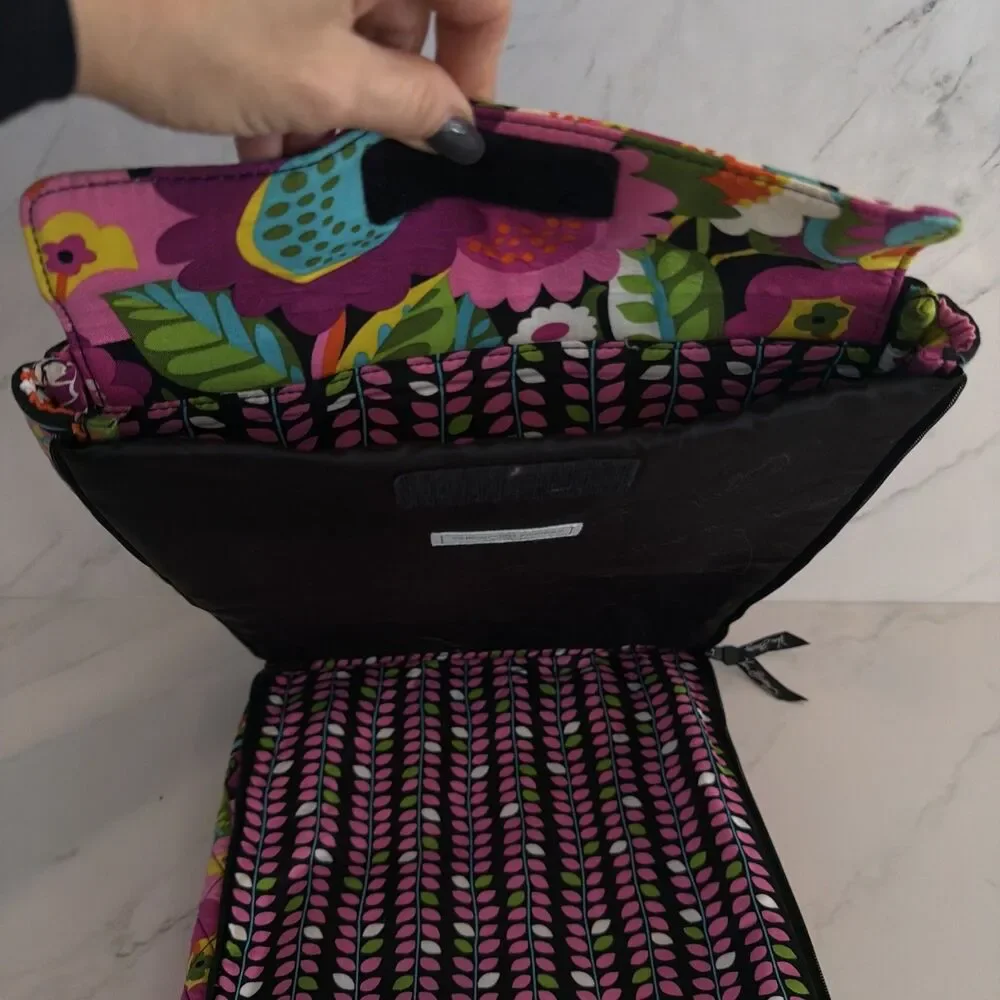 Vera Bradley Va Va Bloom Floral Triple Compartment Laptop Tote EUC